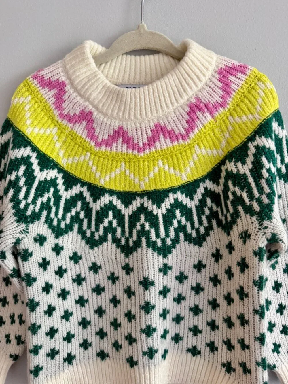 NWT Old Navy Fair Isle Knit Sweater Toddler Girls 3T Multicolor Winter